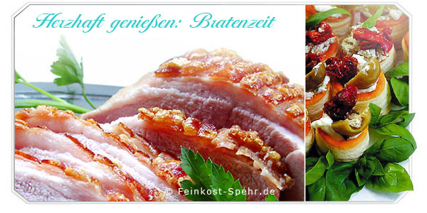 Bratenzeit. Feinkost - Spehr - Fleischerei, Feinkost, Tagesbistro, First Class Catering fuer den Raum Berlin und Potsdam. ca. 66 Kb