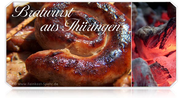 Bratwurst aus Thüringen. Wer kann da schon widerstehen ...Feinkost Spehr. First Class Catering fuer dem Raum Berlin und Potsdam, ca. 50 K